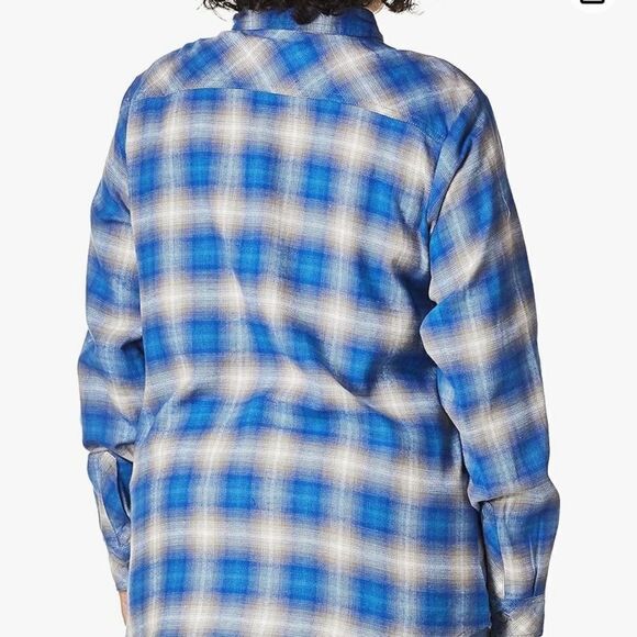 Dickies Women's Duratech Renegade Flannel Shirt NWT Sz XS blue - Picture 3 of 12